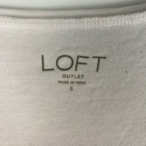 Loft Long Sleeve T-Shirt White Purple Ombre Leopard 100% Cotton Womens Sz Small - Picture 6 of 11